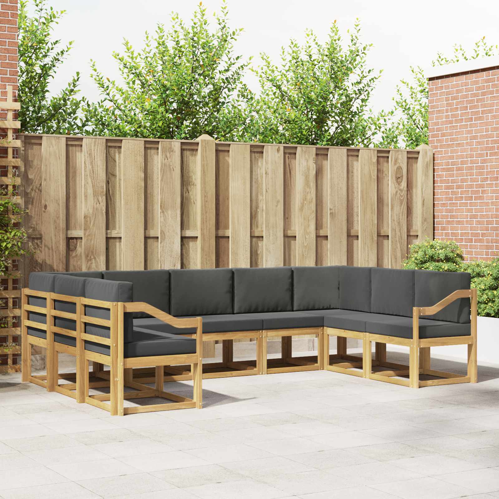 vidaXL Zestaw sof na zewnątrz z poduszką 9 pcs Biały i antracyt