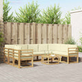 vidaXL Zestaw sof na zewnątrz 10 pcs Biały i kremowy 59 x 59 x 37 cm