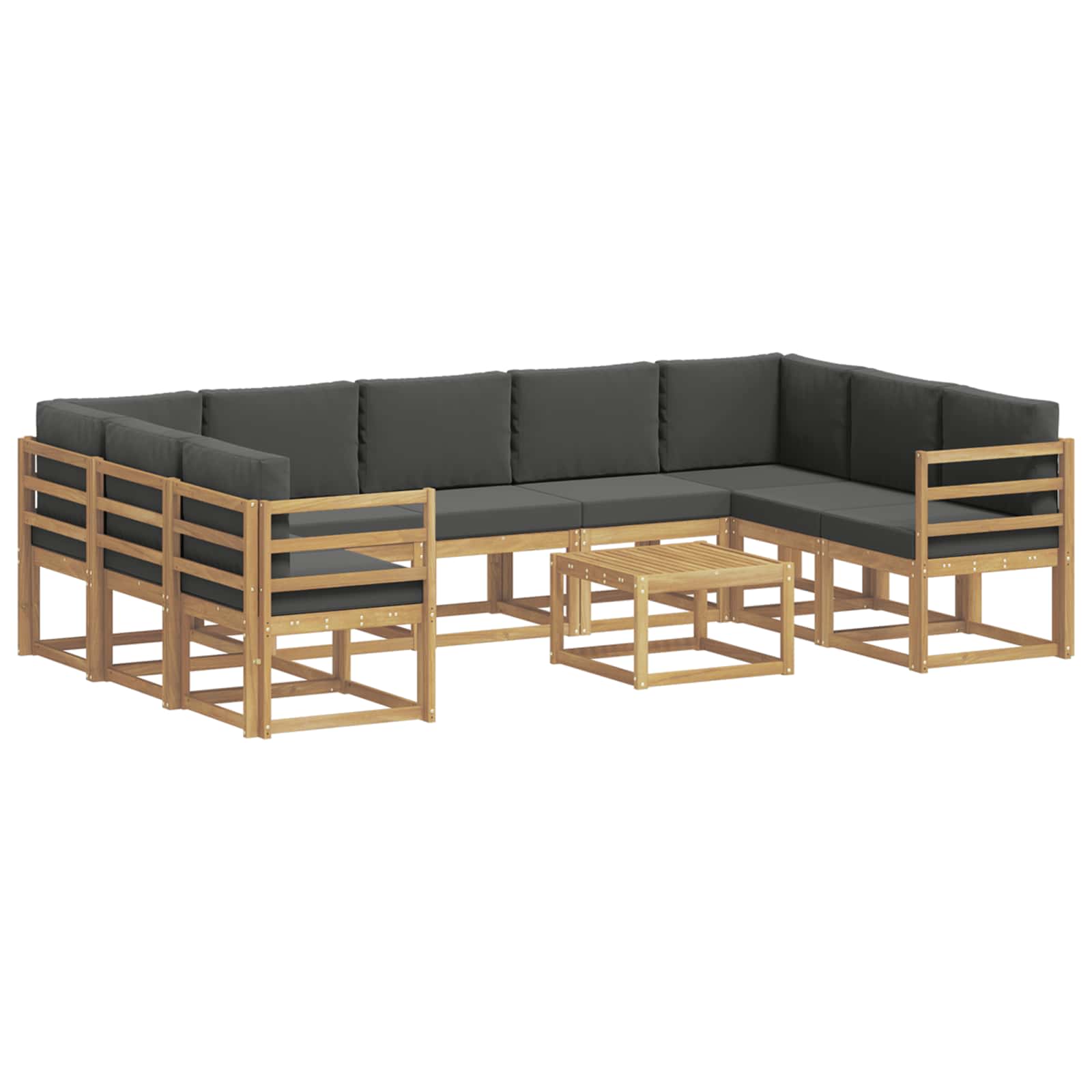 vidaXL Zestaw sof na zewnątrz 10 pcs Biały i antracyt 59 x 59 x 37 cm