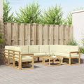 vidaXL Zestaw sof na zewnątrz 10 pcs Biały i kremowy 59 x 59 x 37 cm