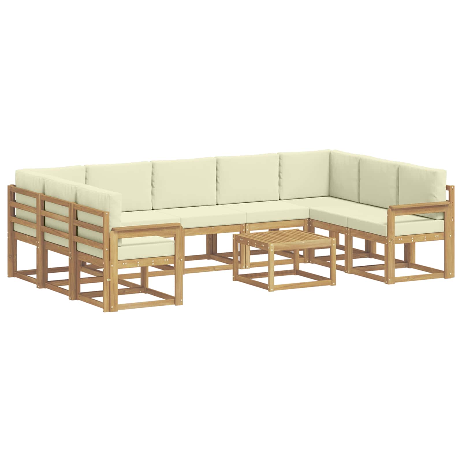 vidaXL Zestaw sof na zewnątrz 10 pcs Biały i kremowy 59 x 59 x 37 cm