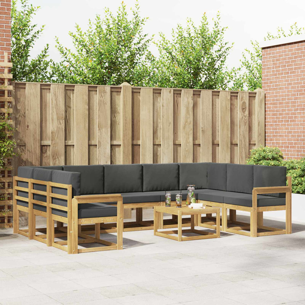 vidaXL Zestaw sof na zewnątrz 10 pcs Biały i antracyt 59 x 59 x 37 cm