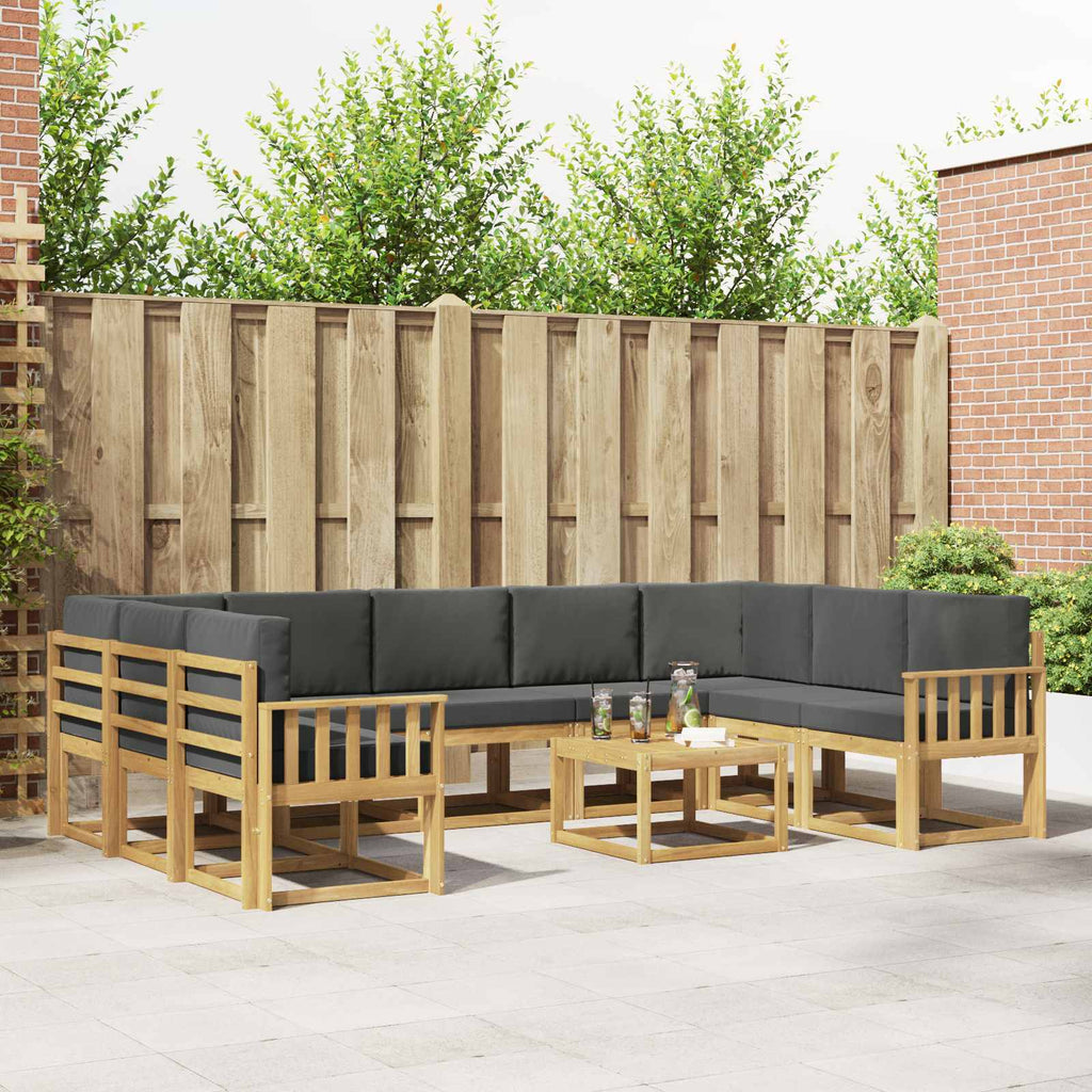 vidaXL Zestaw sof na zewnątrz 10 pcs Biały i antracyt 59 x 59 x 37 cm
