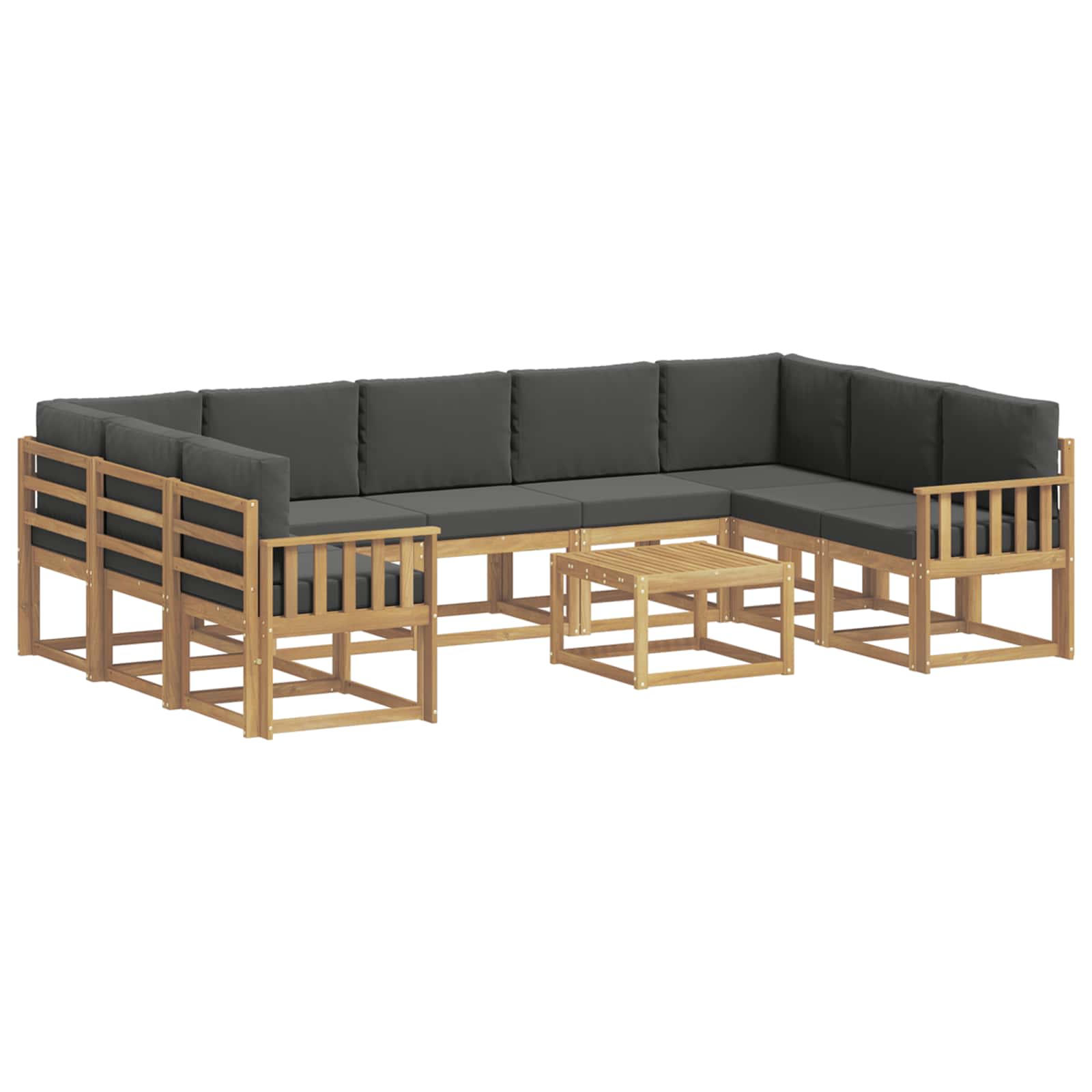 vidaXL Zestaw sof na zewnątrz 10 pcs Biały i antracyt 59 x 59 x 37 cm