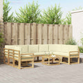 vidaXL Zestaw sof na zewnątrz 10 pcs Biały i kremowy 59 x 59 x 37 cm