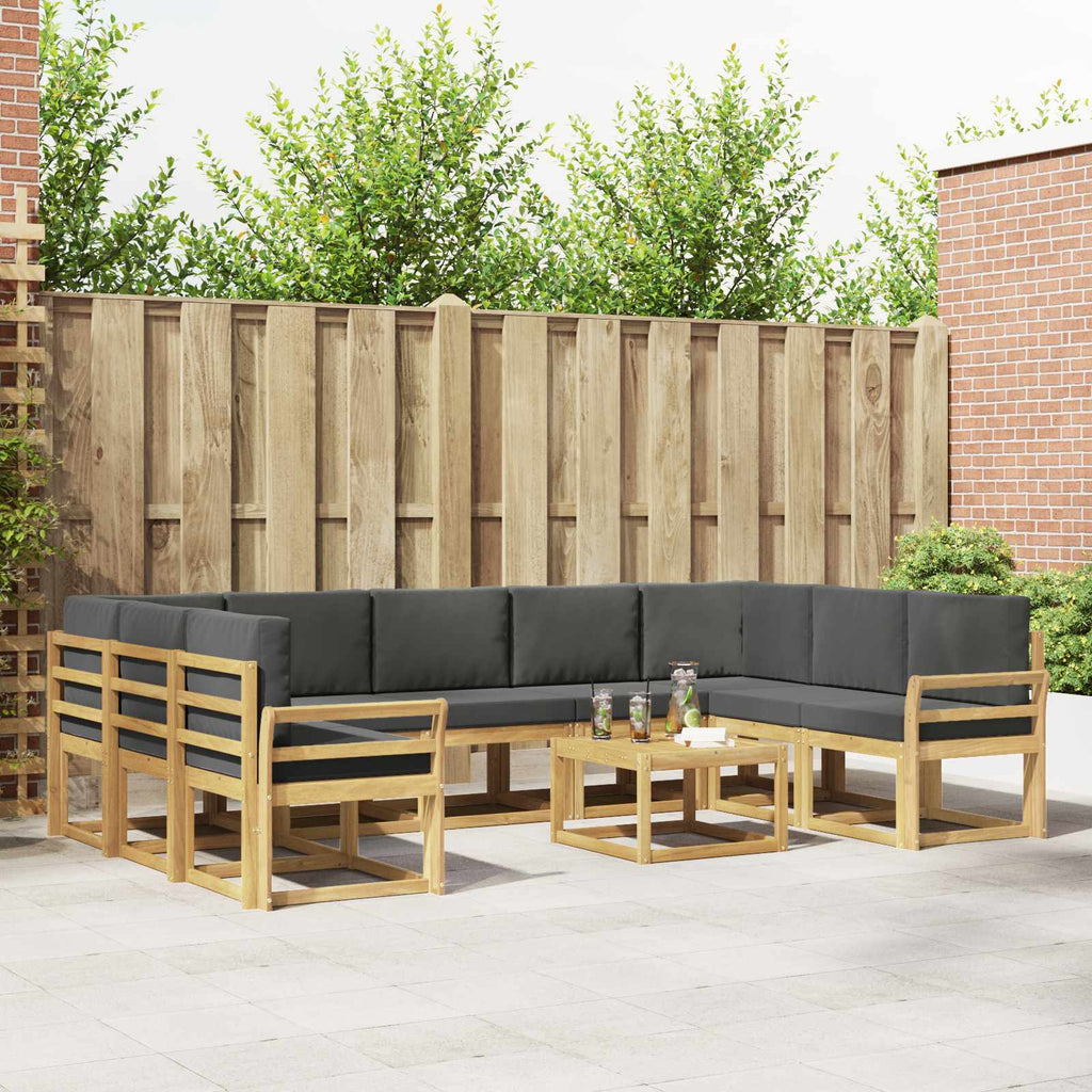 vidaXL Zestaw sof na zewnątrz 10 pcs Biały i antracyt 59 x 59 x 37 cm