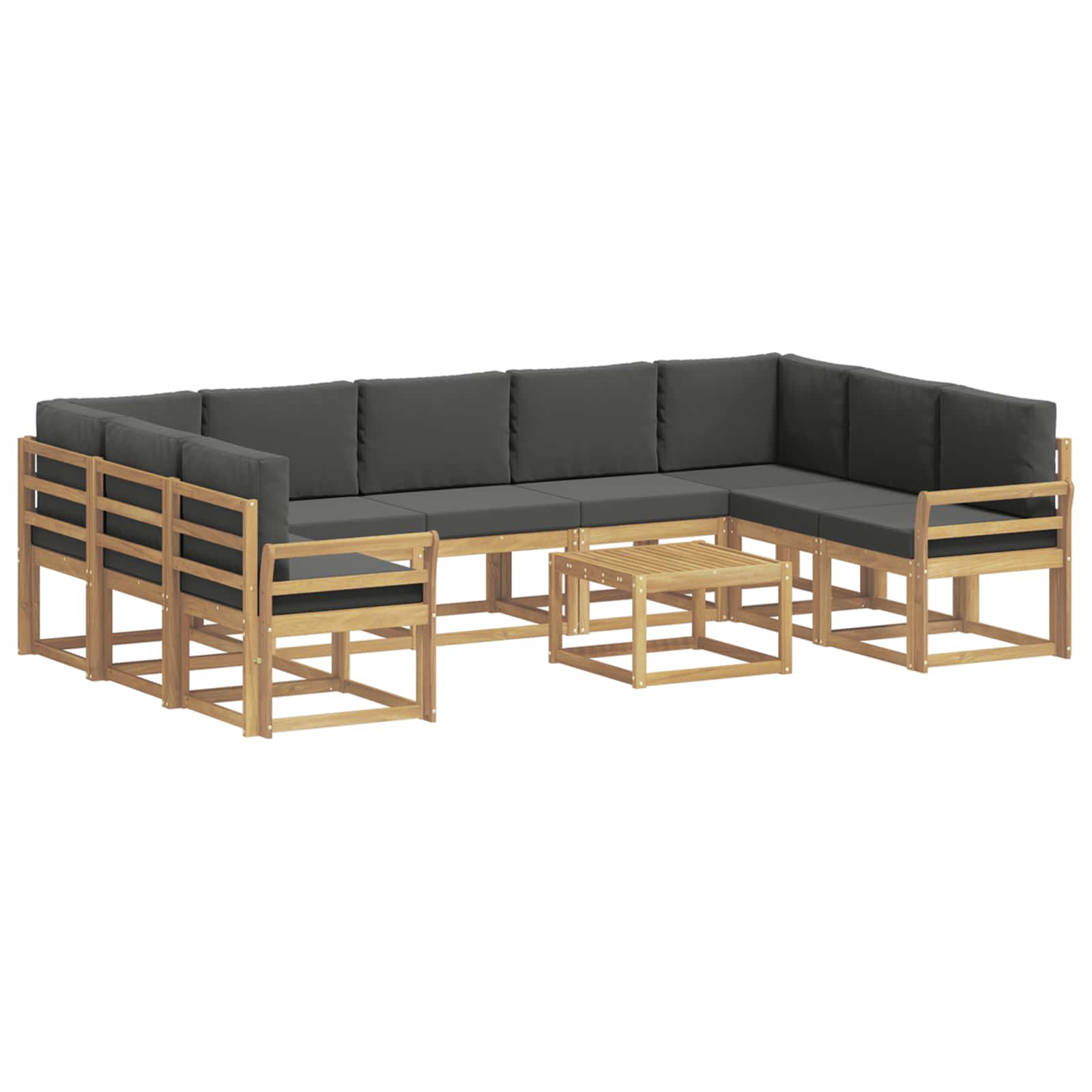 vidaXL Zestaw sof na zewnątrz 10 pcs Biały i antracyt 59 x 59 x 37 cm