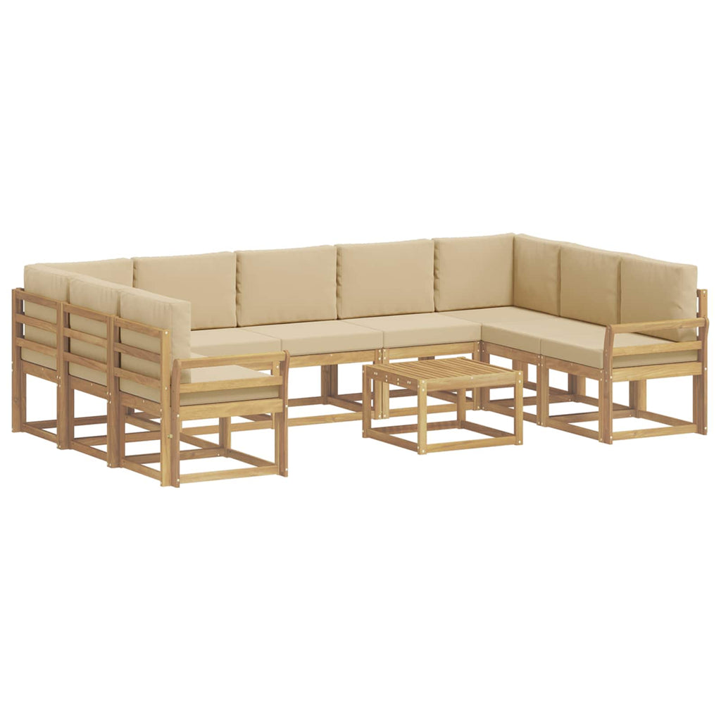 vidaXL Zestaw sof na zewnątrz 10 pcs Biały i Beżowy 59 x 59 x 37 cm