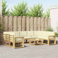 vidaXL Zestaw sof na zewnątrz 10 pcs Biały i kremowy 59 x 59 x 37 cm