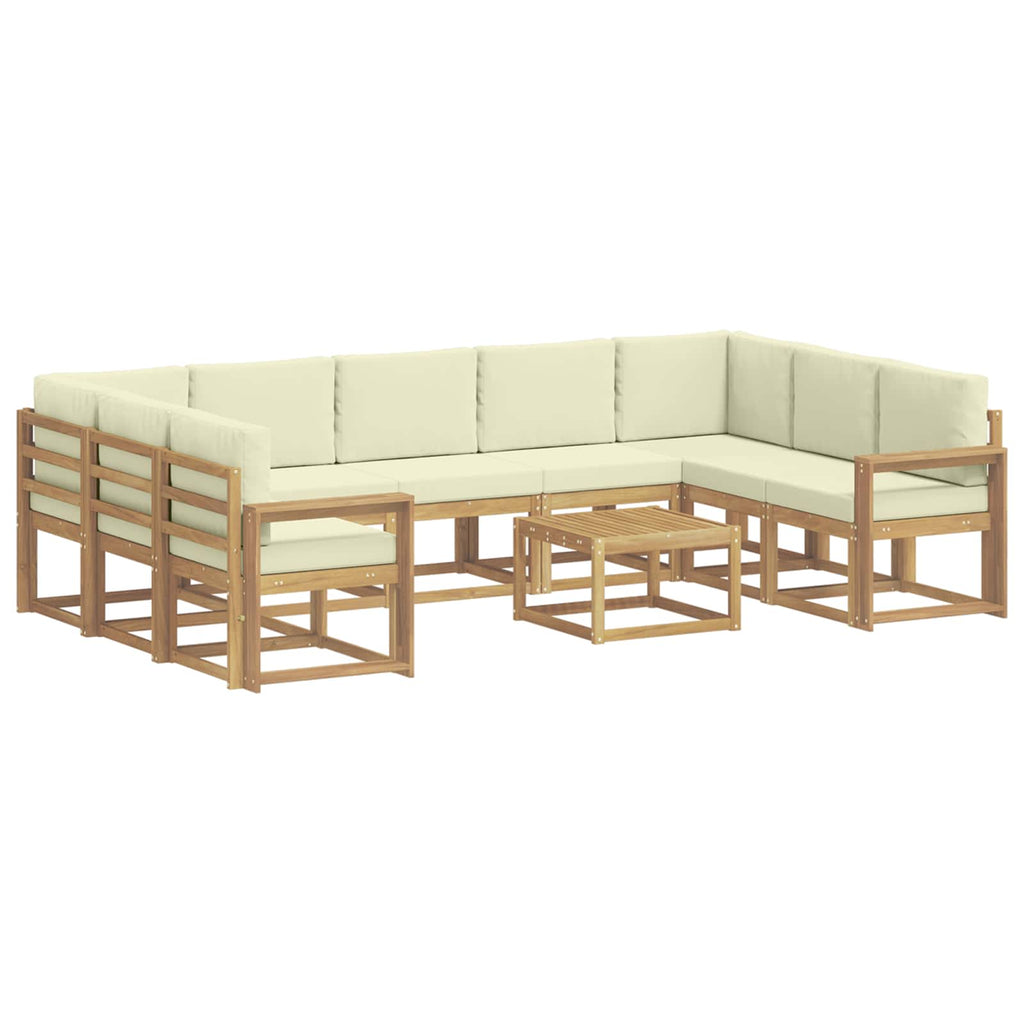 vidaXL Zestaw sof na zewnątrz 10 pcs Biały i kremowy 59 x 59 x 37 cm