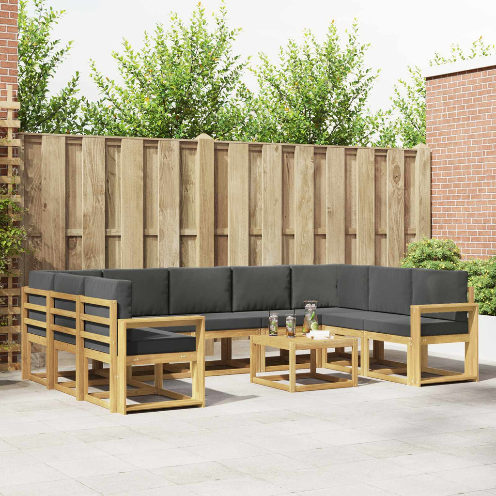 vidaXL Zestaw sof na zewnątrz 10 pcs Biały i antracyt 59 x 59 x 37 cm