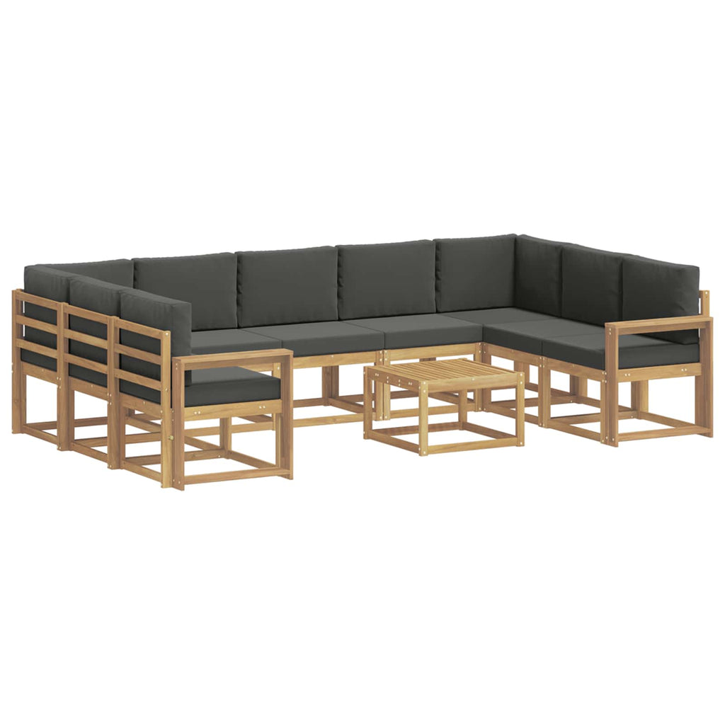 vidaXL Zestaw sof na zewnątrz 10 pcs Biały i antracyt 59 x 59 x 37 cm