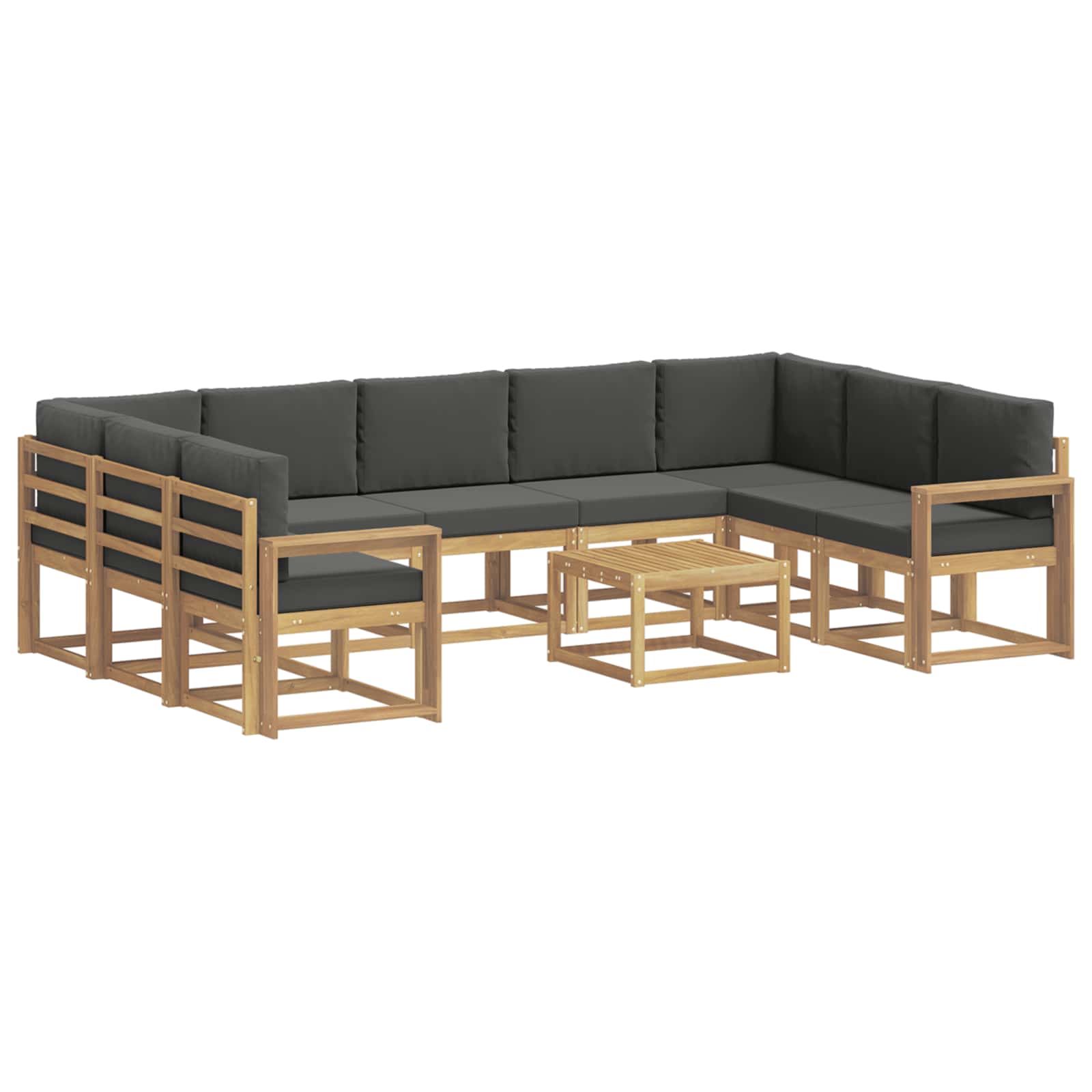 vidaXL Zestaw sof na zewnątrz 10 pcs Biały i antracyt 59 x 59 x 37 cm