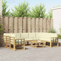 vidaXL Zestaw sof na zewnątrz 10 pcs Biały i kremowy 59 x 59 x 37 cm