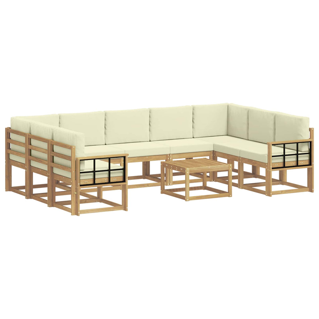 vidaXL Zestaw sof na zewnątrz 10 pcs Biały i kremowy 59 x 59 x 37 cm