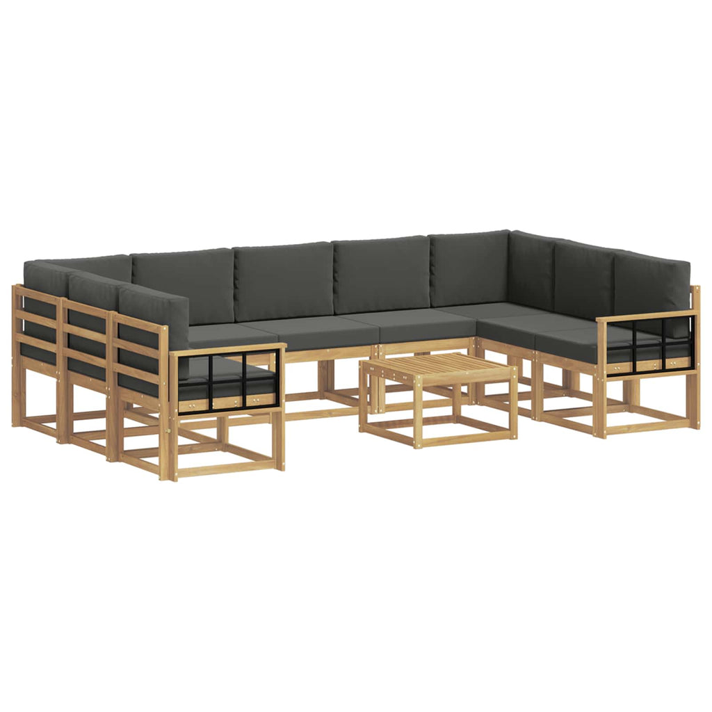 vidaXL Zestaw sof na zewnątrz 10 pcs Biały i antracyt 59 x 59 x 37 cm