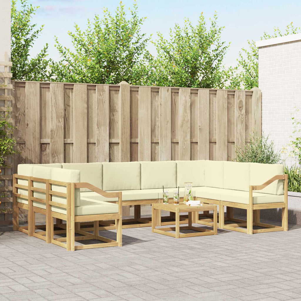 vidaXL Zestaw sof na zewnątrz 10 pcs Biały i kremowy 59 x 59 x 37 cm