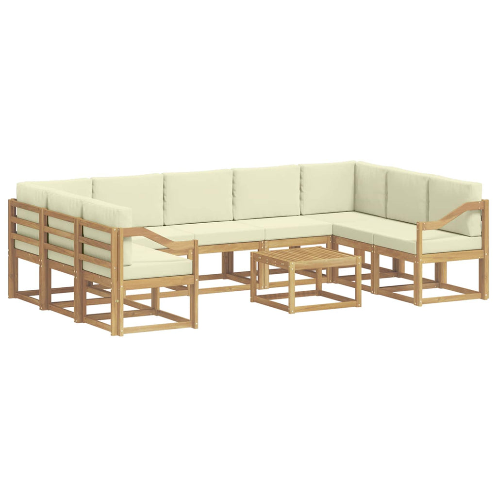 vidaXL Zestaw sof na zewnątrz 10 pcs Biały i kremowy 59 x 59 x 37 cm