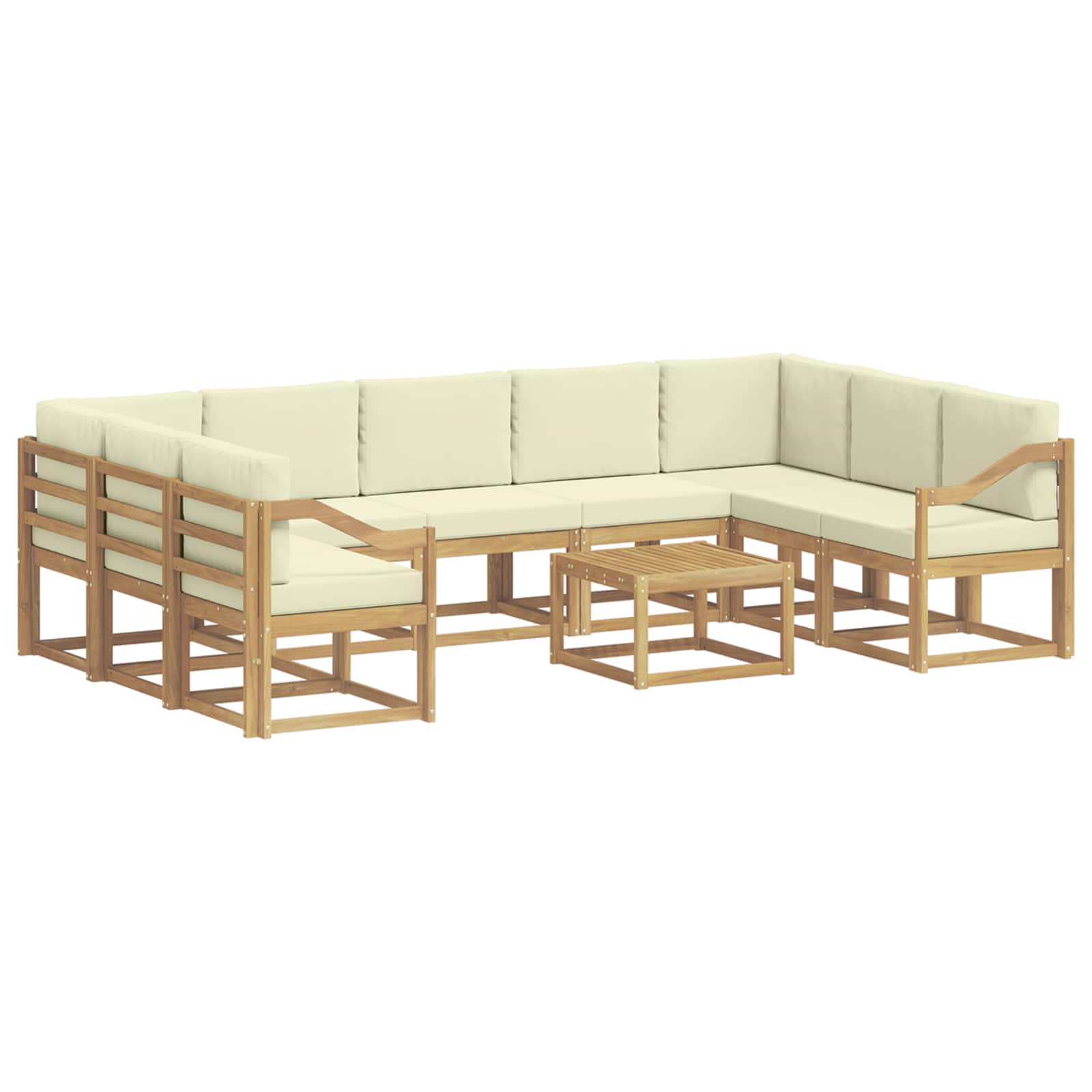 vidaXL Zestaw sof na zewnątrz 10 pcs Biały i kremowy 59 x 59 x 37 cm