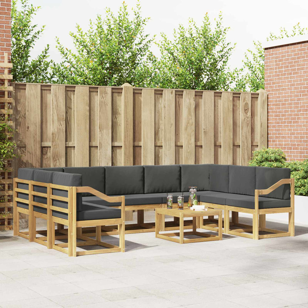 vidaXL Zestaw sof na zewnątrz 10 pcs Biały i antracyt 59 x 59 x 37 cm