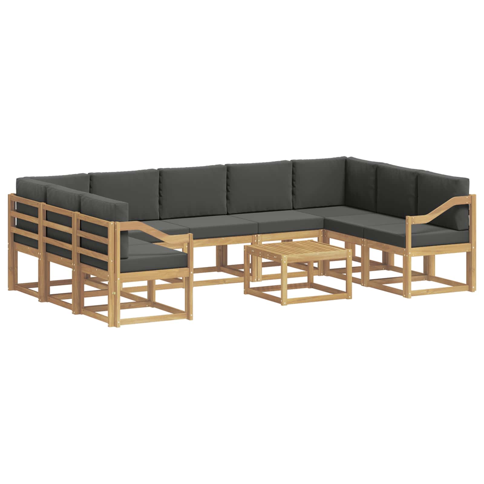 vidaXL Zestaw sof na zewnątrz 10 pcs Biały i antracyt 59 x 59 x 37 cm