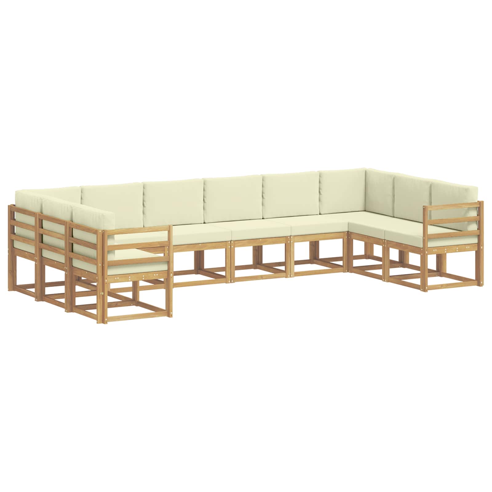 vidaXL Zestaw sof na zewnątrz z poduszką 10 pcs Biały i kremowy