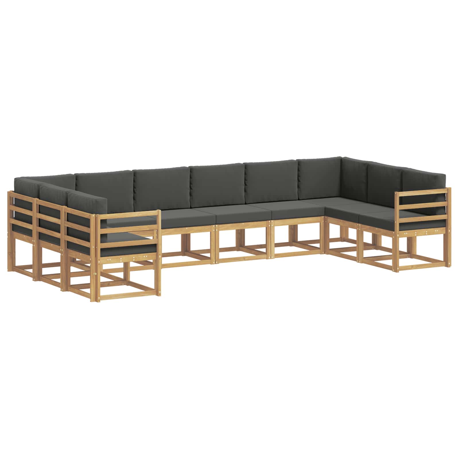 vidaXL Zestaw sof na zewnątrz z poduszką 10 pcs Biały i antracyt