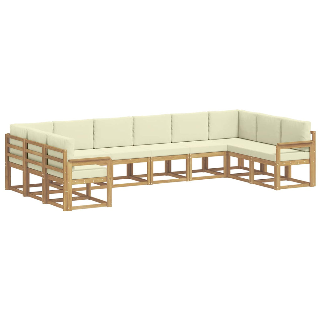 vidaXL Zestaw sof na zewnątrz z poduszką 10 pcs Biały i kremowy