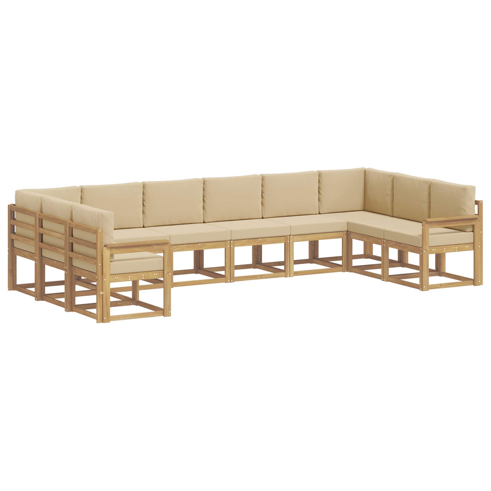 vidaXL Zestaw sof na zewnątrz z poduszką 10 pcs Biały i Beżowy