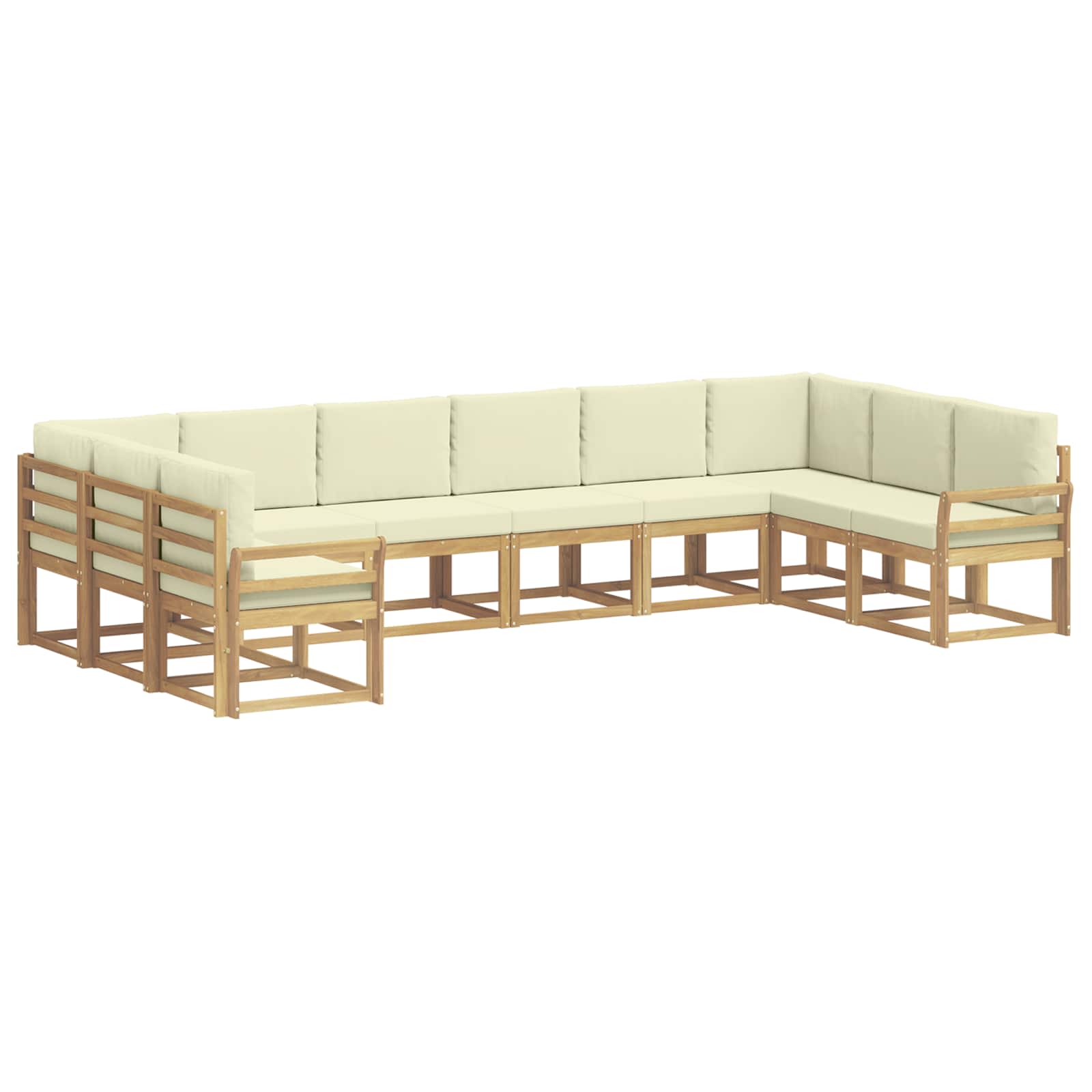 vidaXL Zestaw sof na zewnątrz z poduszką 10 pcs Biały i kremowy