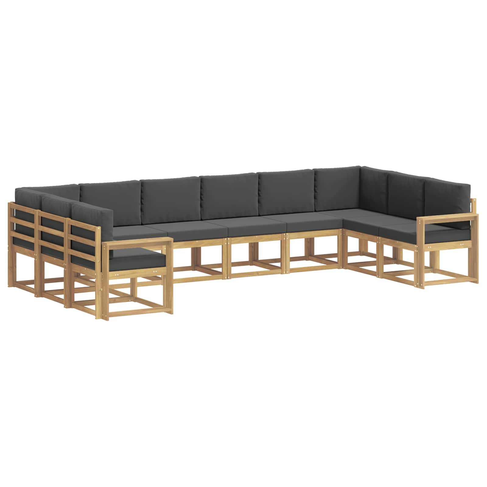 vidaXL Zestaw sof na zewnątrz z poduszką 10 pcs Biały i antracyt