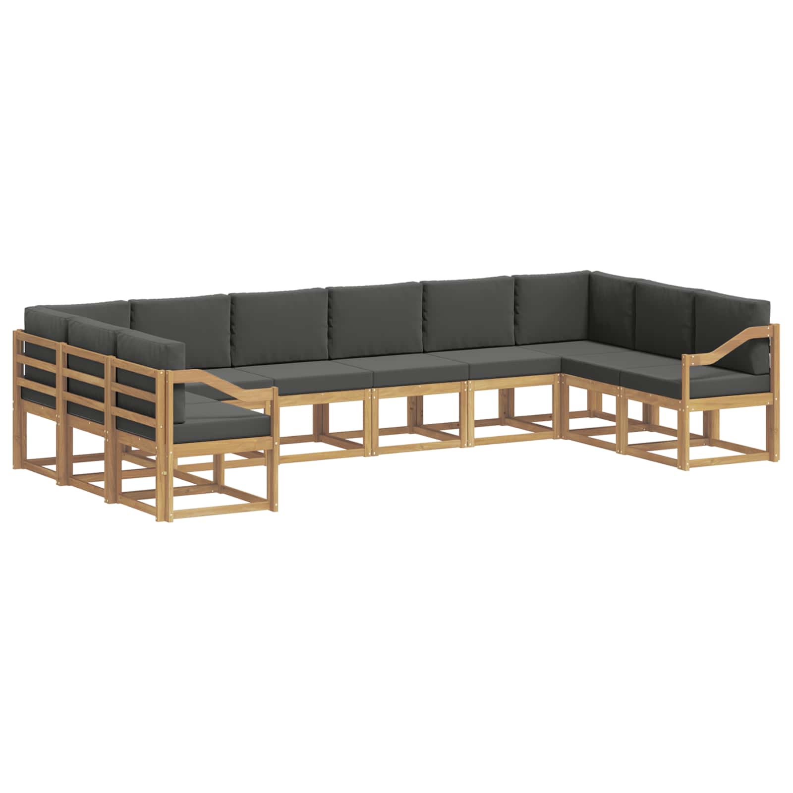 vidaXL Zestaw sof na zewnątrz z poduszką 10 pcs Biały i antracyt