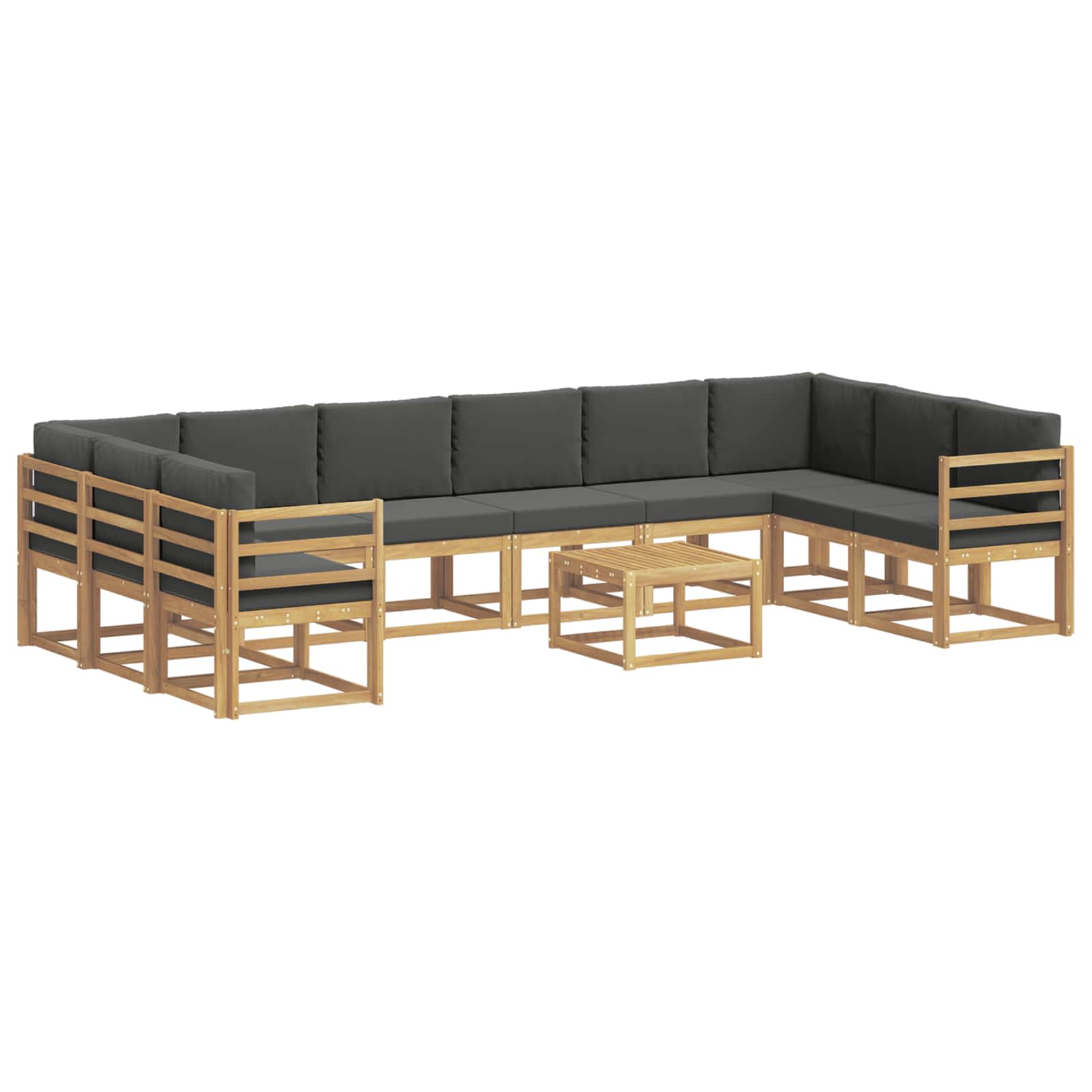 vidaXL Zestaw sof na zewnątrz z poduszką 11 pcs Biały i antracyt