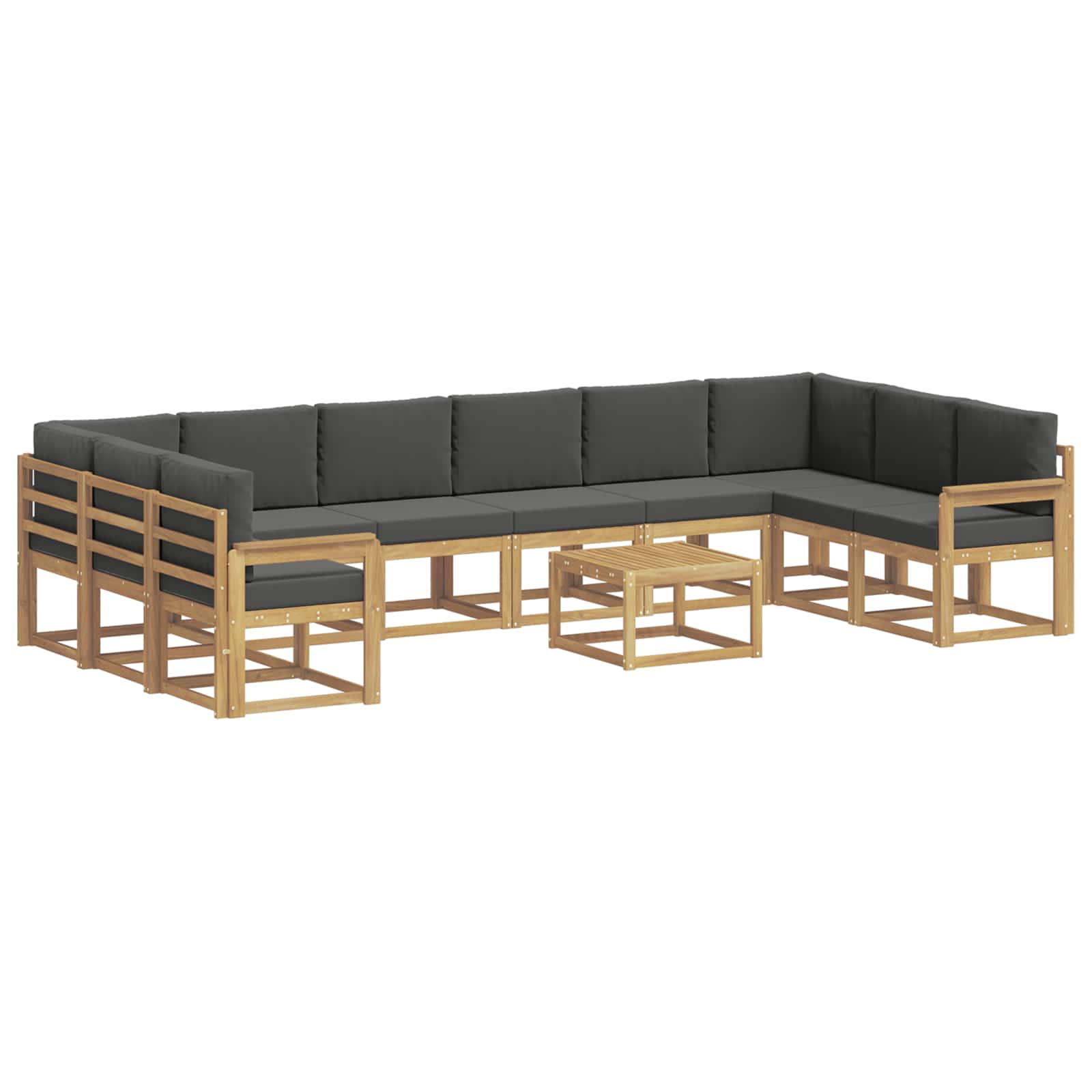 vidaXL Zestaw sof na zewnątrz z poduszką 11 pcs Biały i antracyt