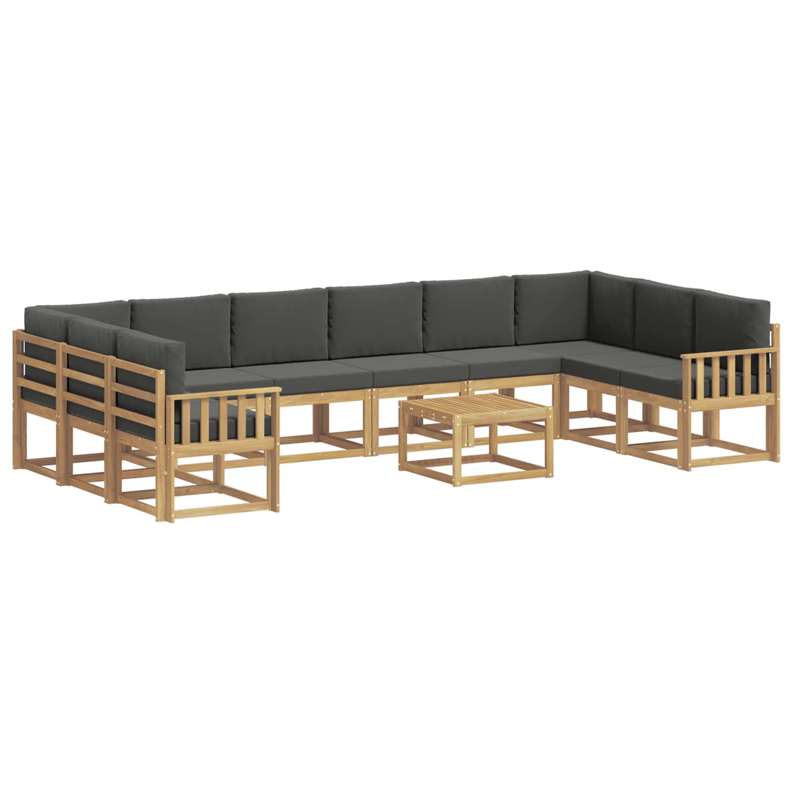 vidaXL Zestaw sof na zewnątrz z poduszką 11 pcs Biały i antracyt