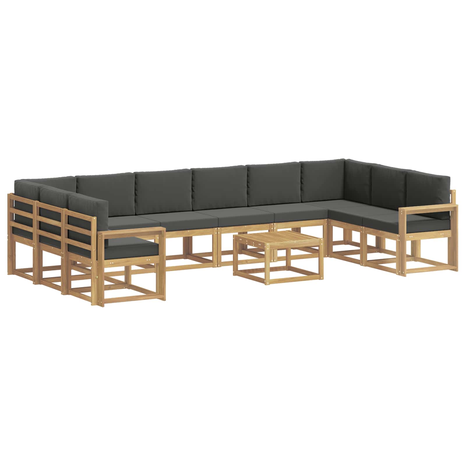 vidaXL Zestaw sof na zewnątrz z poduszką 11 pcs Biały i antracyt