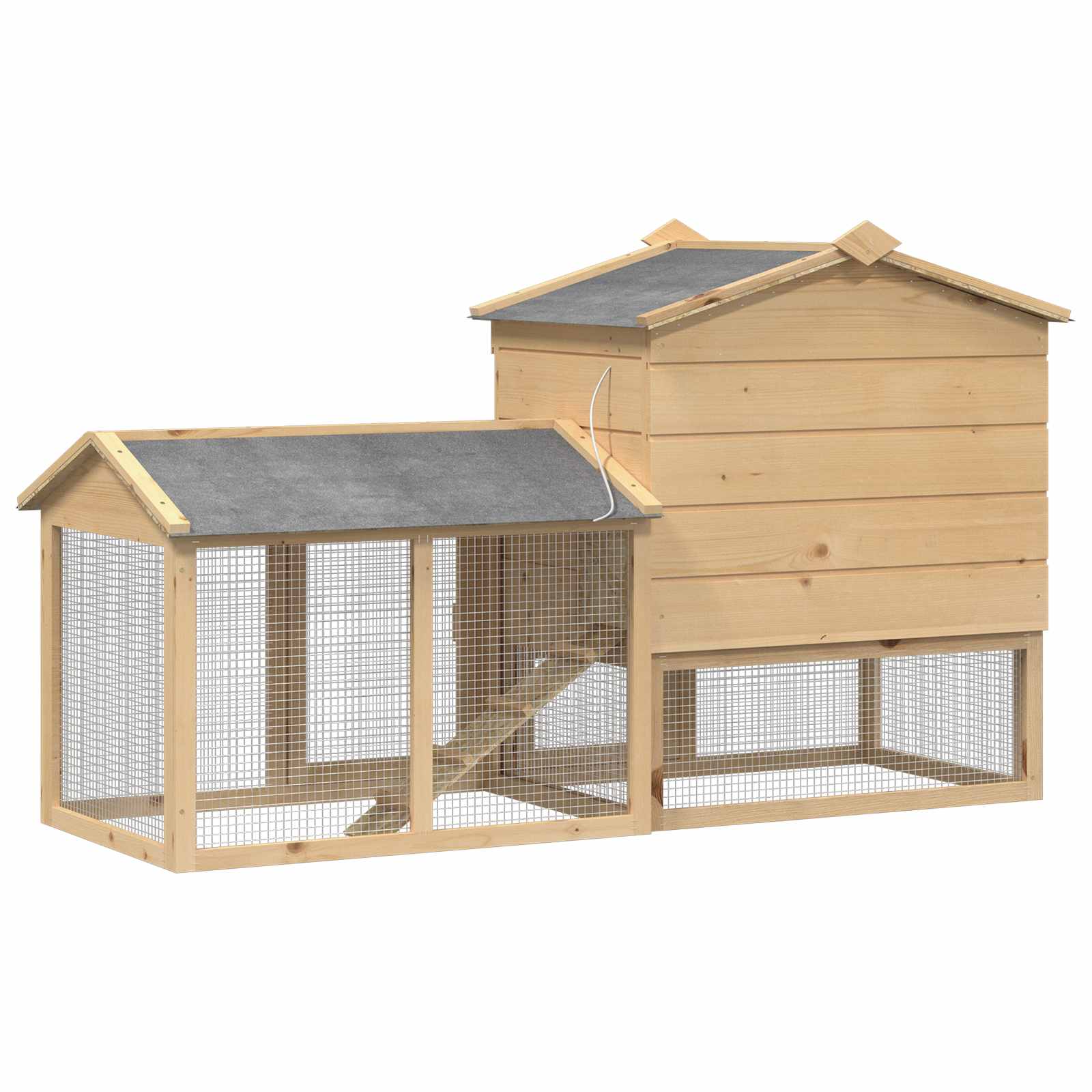 vidaXL Kurnik 2 pcs Brązowy Lite drewno sosnowe