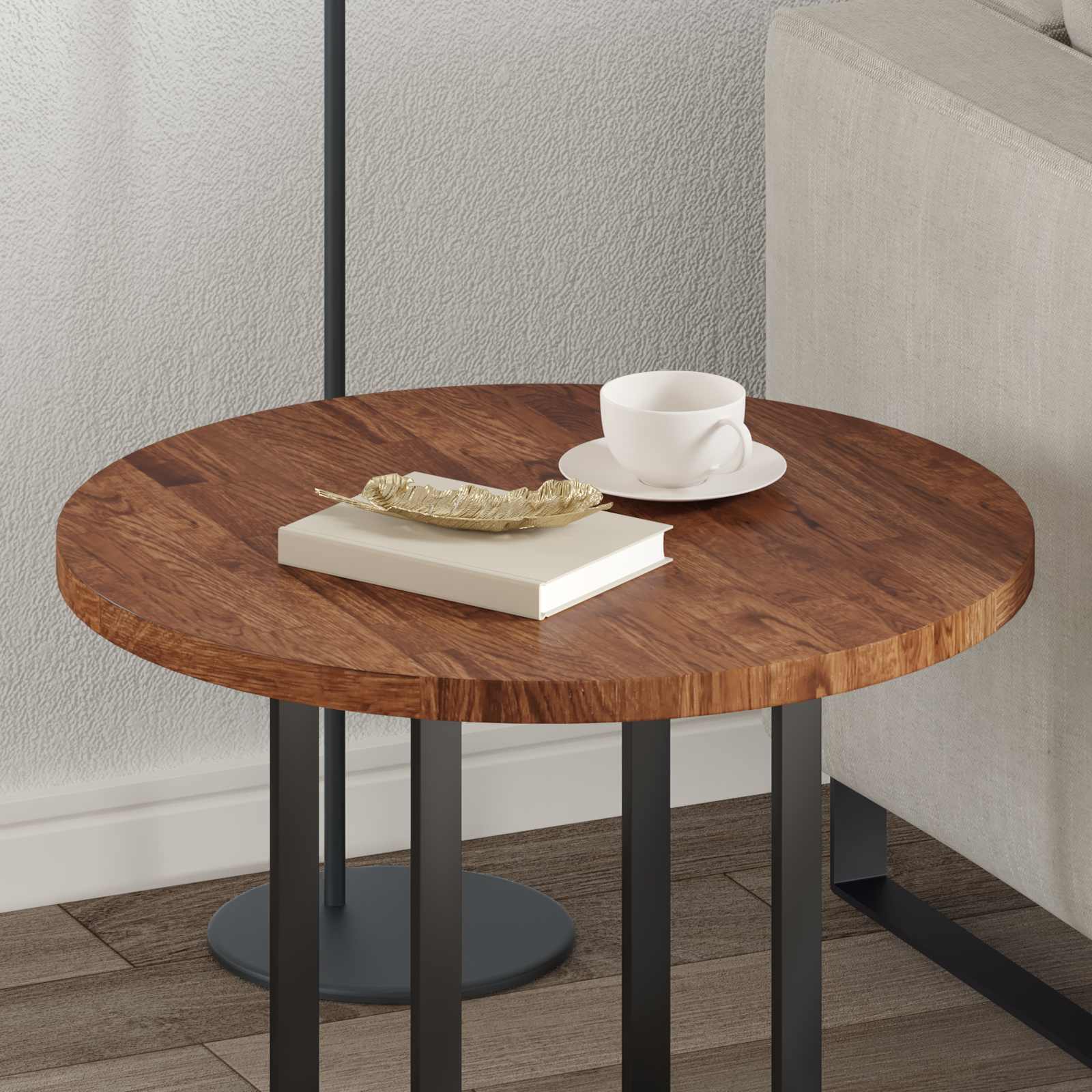 vidaXL Blat stołu Jasny Brąz Ø 60 x 2,5 cm Dąb lite
