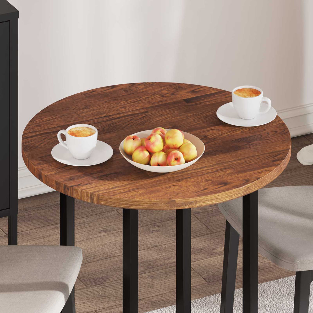 vidaXL Blat stołu Jasny Brąz Ø 70 x 2,5 cm Dąb lite