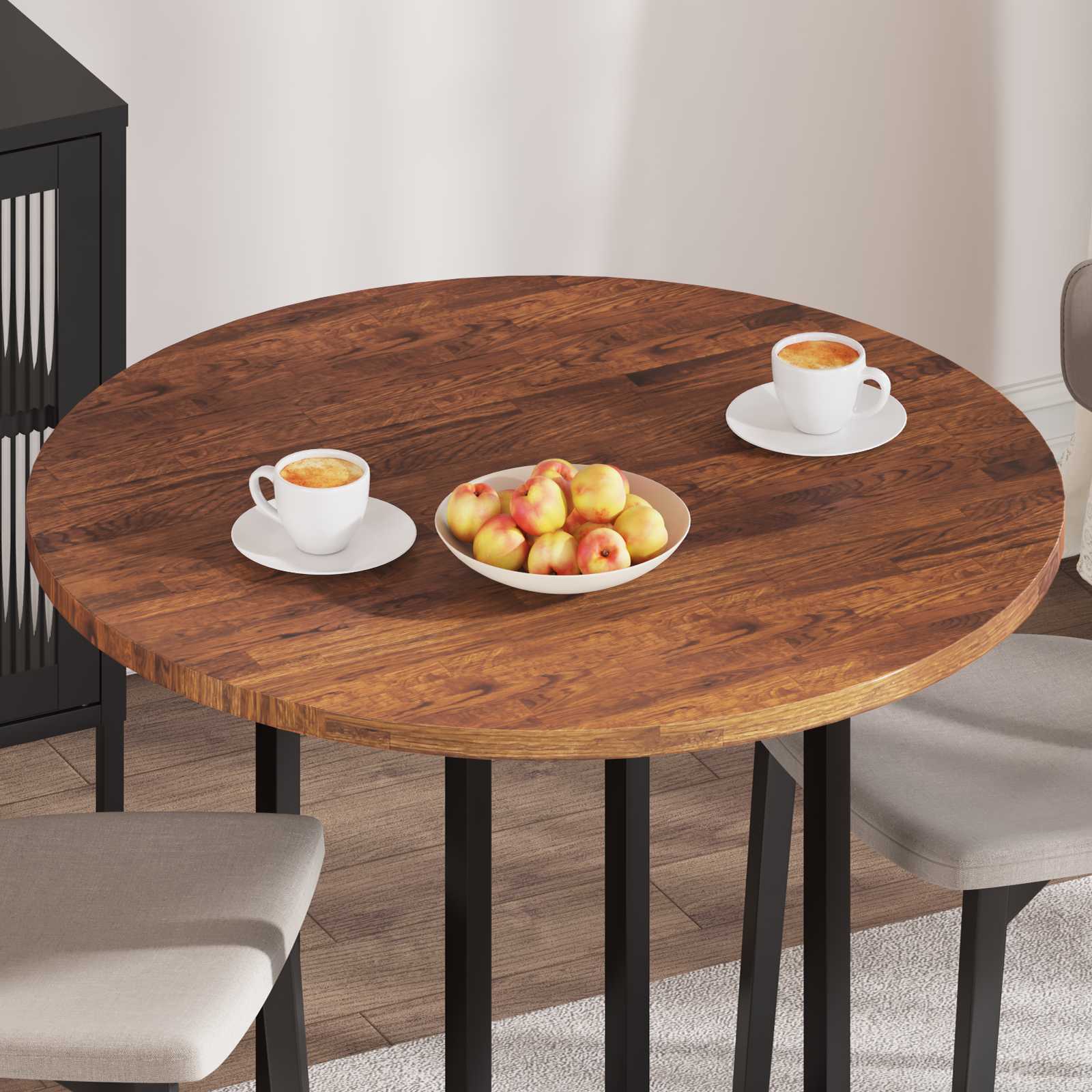 vidaXL Blat stołu Jasny Brąz Ø 90 x 2,5 cm Dąb lite