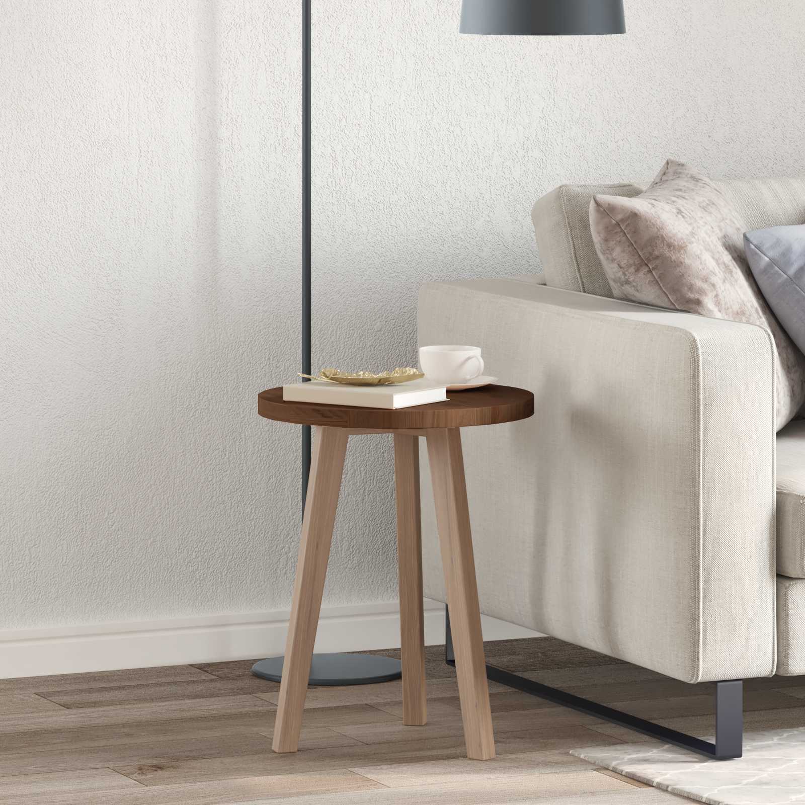 vidaXL Blat stołu Ciemny brąz Ø 40 x 2,5 cm Dąb lite