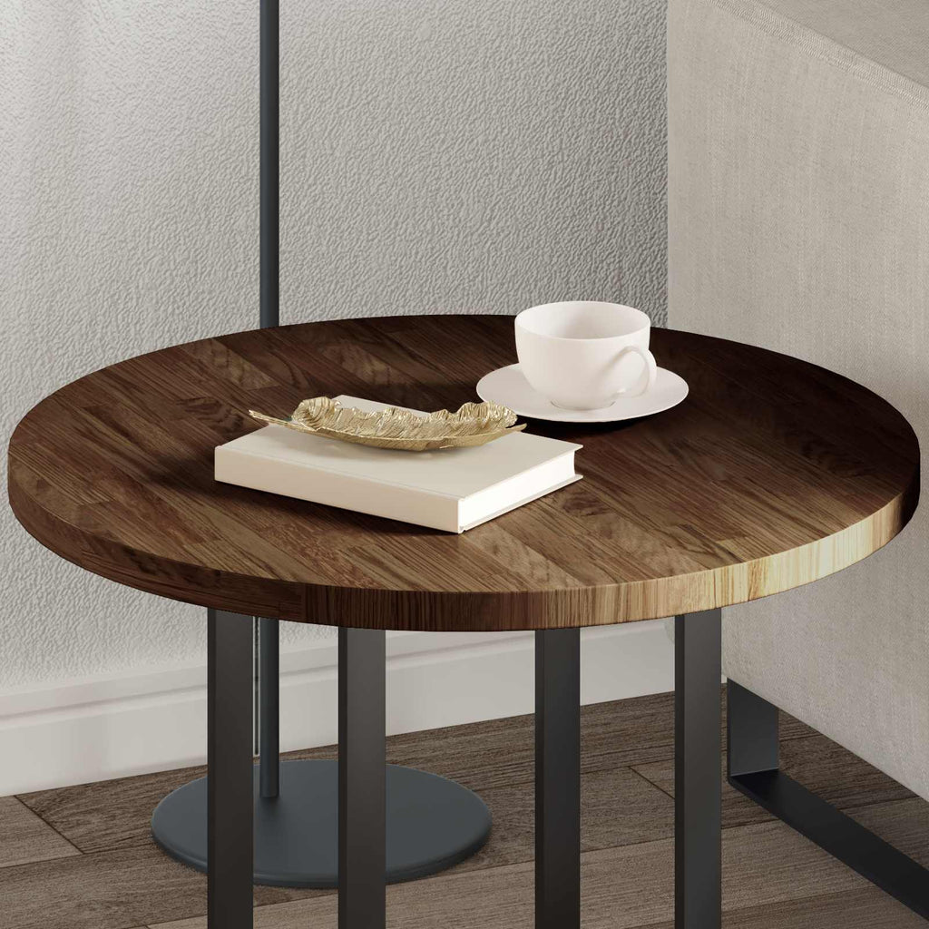 vidaXL Blat stołu Ciemny brąz Ø 60 x 2,5 cm Dąb lite