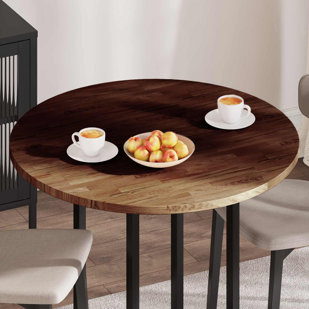 vidaXL Blat stołu Ciemny brąz Ø 90 x 2,5 cm Dąb lite