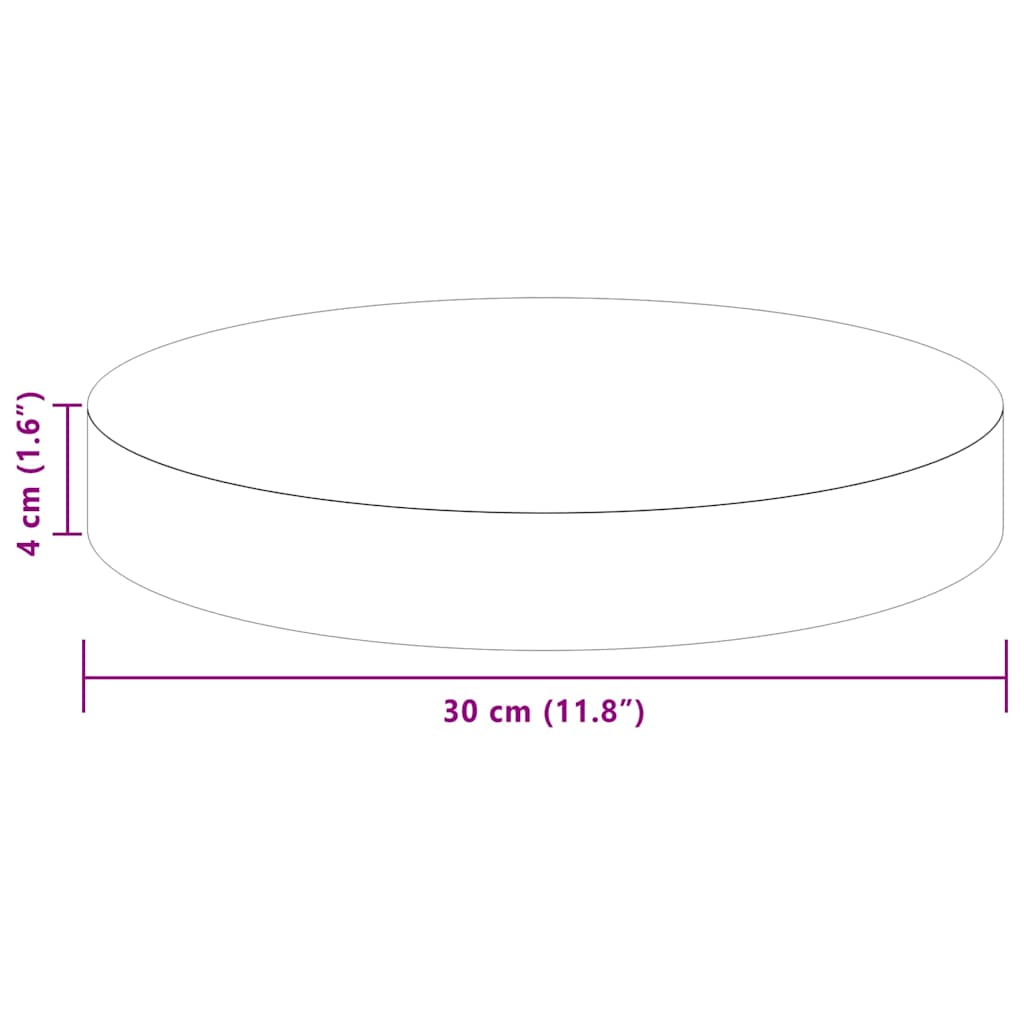 vidaXL Blat stołu Jasny Brąz Ø 30 x 4 cm Dąb lite
