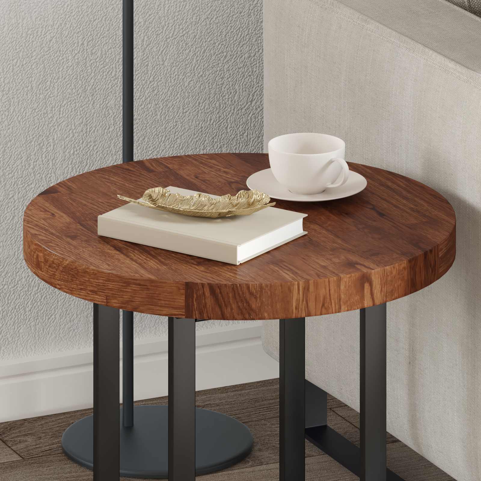 vidaXL Blat stołu Jasny Brąz Ø 50 x 4 cm Dąb lite