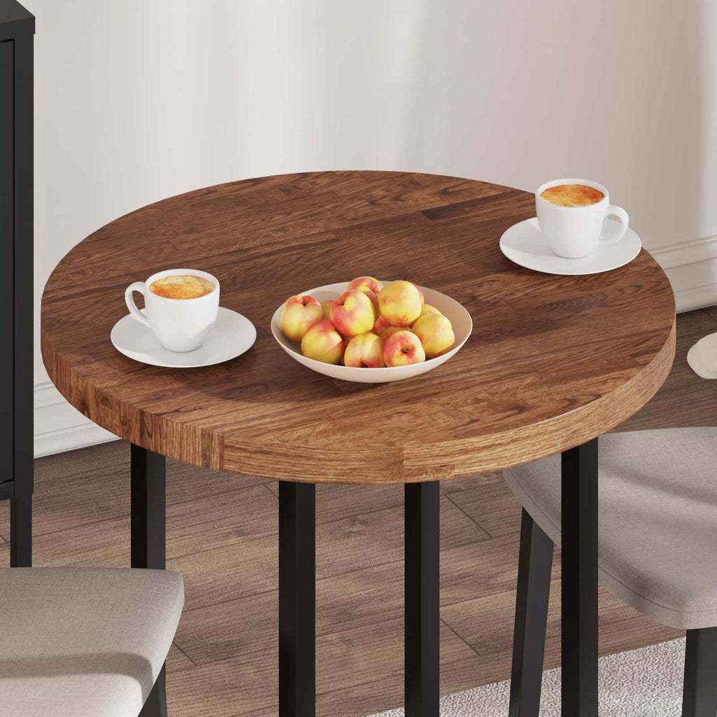 vidaXL Blat stołu Jasny Brąz Ø 70 x 4 cm Dąb lite