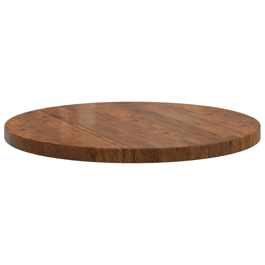 vidaXL Blat stołu Jasny Brąz Ø 80 x 4 cm Dąb lite