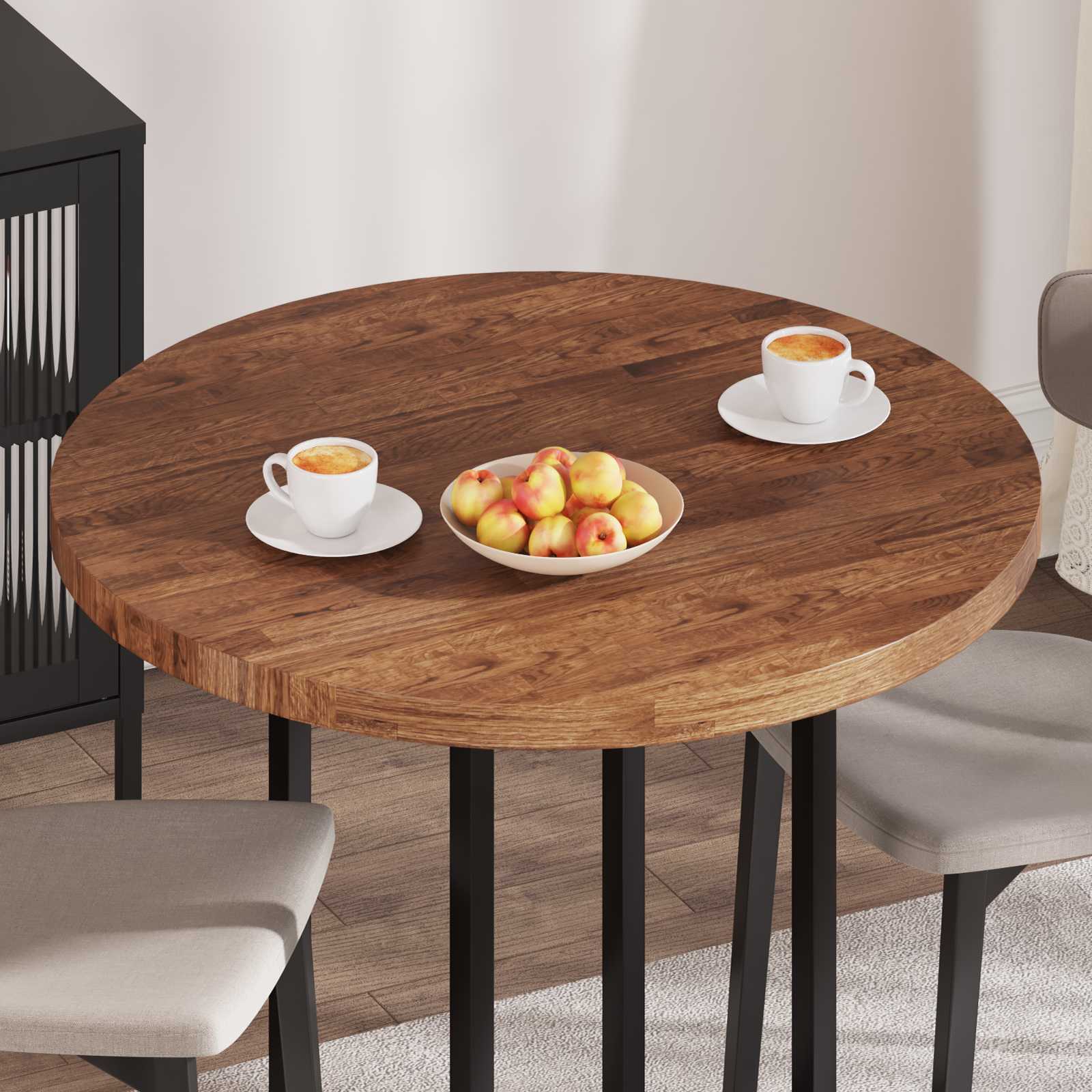 vidaXL Blat stołu Jasny Brąz Ø 90 x 4 cm Dąb lite