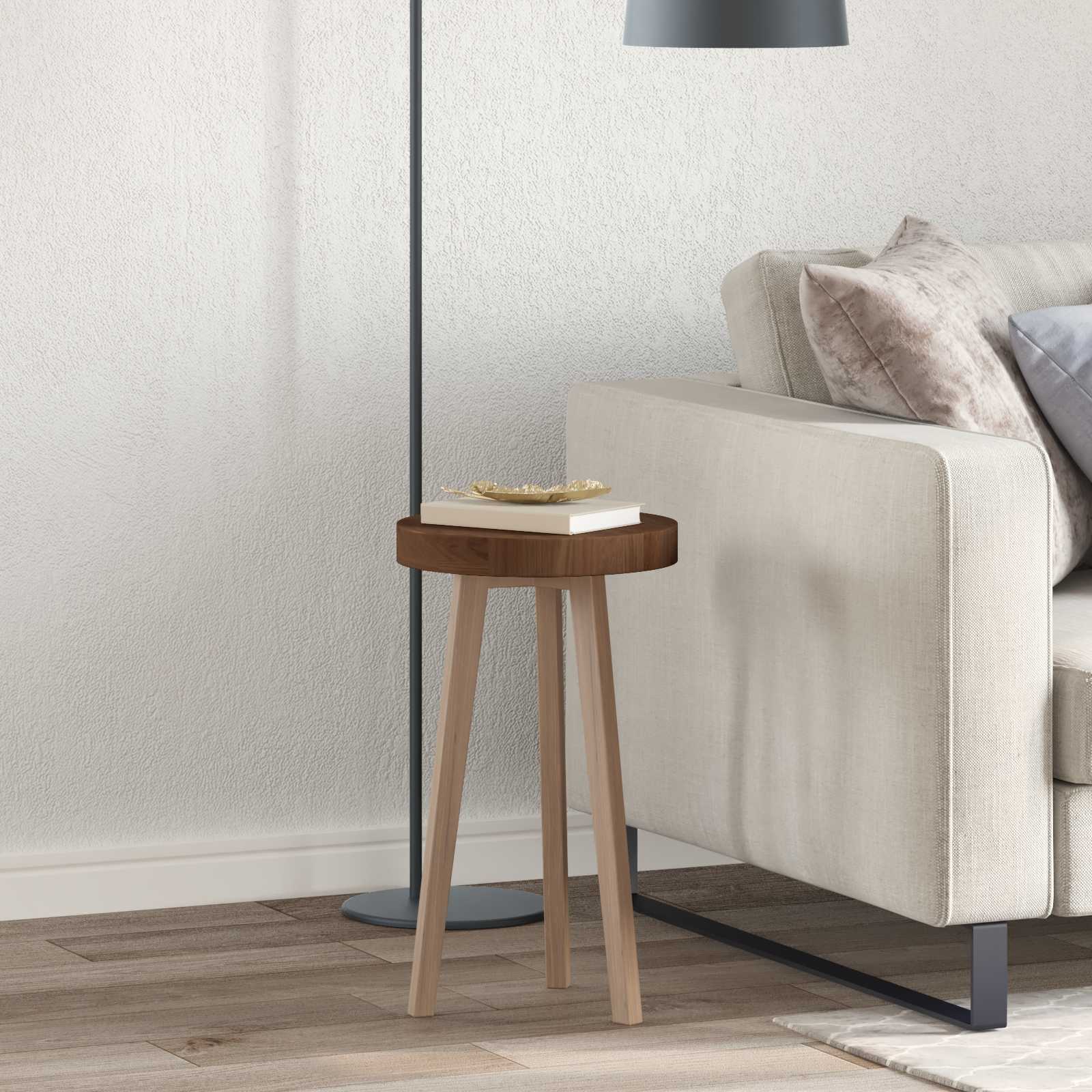vidaXL Blat stołu Ciemny brąz Ø 30 x 4 cm Dąb lite