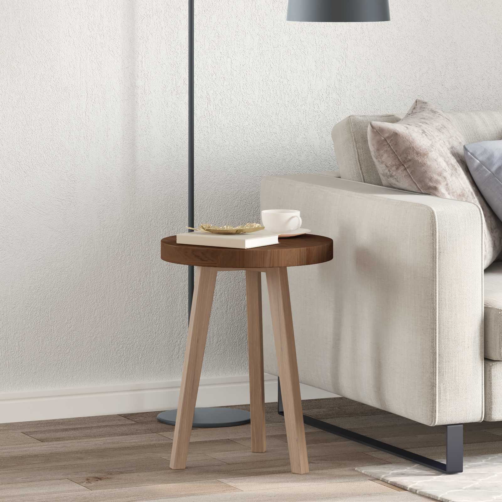 vidaXL Blat stołu Ciemny brąz Ø 40 x 4 cm Dąb lite